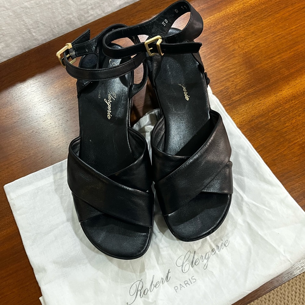 Robert Clergerie leather platform sandals from Paris size 38 with original  bag